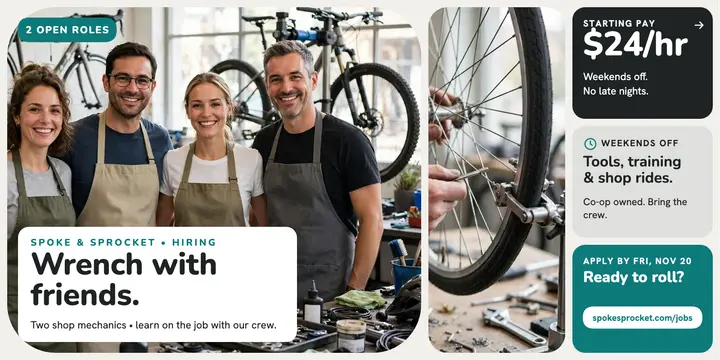 Spoke and Sprocket hiring bento post template