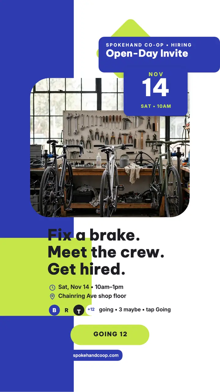 Spokehand Co-op hiring open day story template