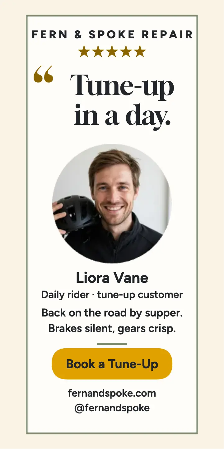 Fern and Spoke customer review half-page ad template