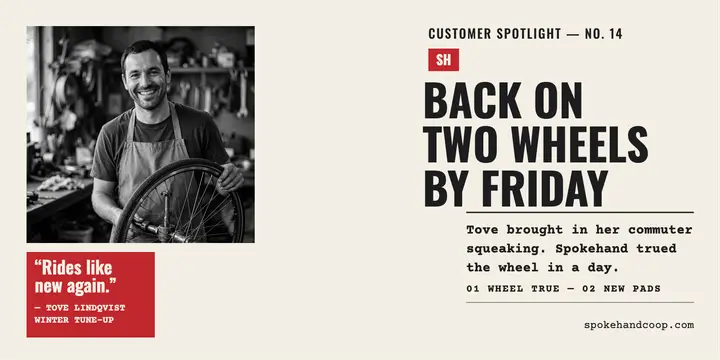 Spokehand winter tune-up spotlight, x-post: bike shop review post template