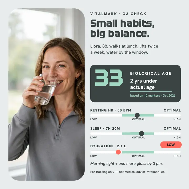 Vitalmark biomarker balance card template