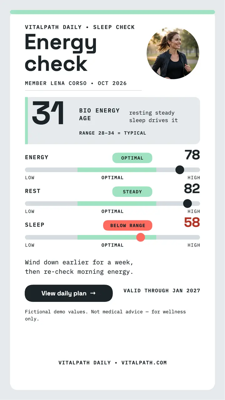 Vitalpath energy range check story template