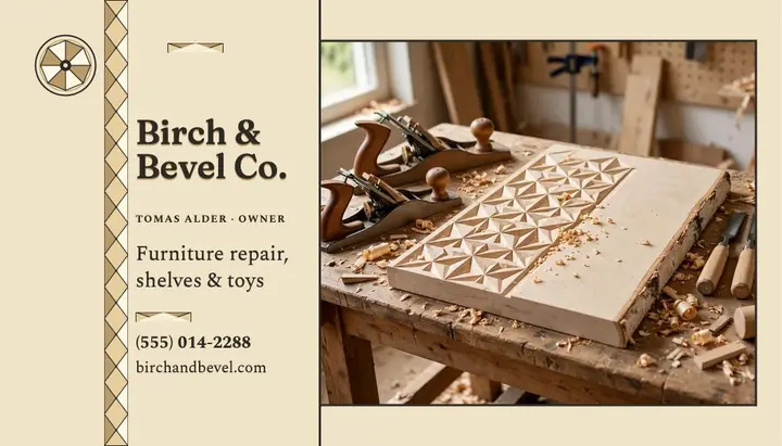 Birch and Bevel woodwork card template