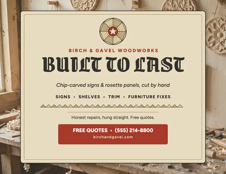Birch and Gavel handyman flyer: handyman flyer template