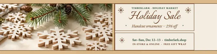 Timberlark birch ornament holiday sale banner template