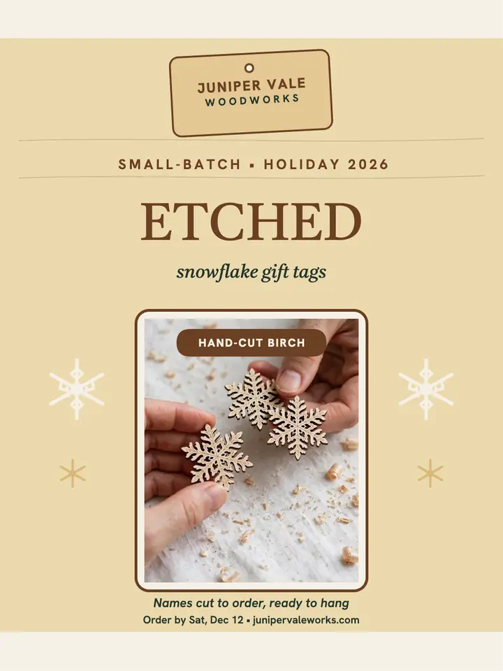 Juniper Vale birch ornament gift tag post template