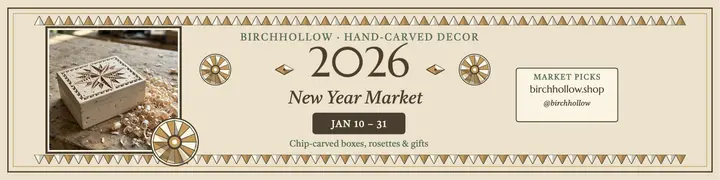 Birchhollow New Year market banner template