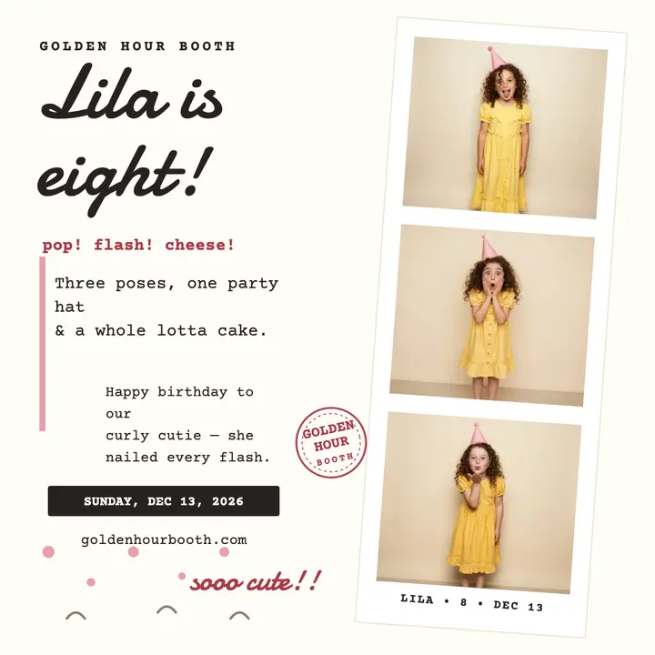 Lila turns eight booth strip template