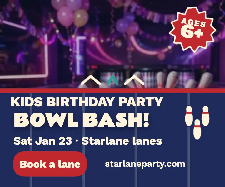 Starlane Birthday Bash bowling ad template