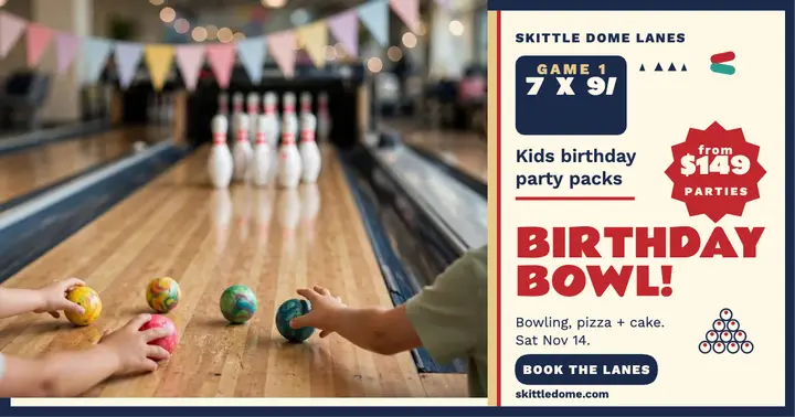 Skittle Dome birthday bowl party post template