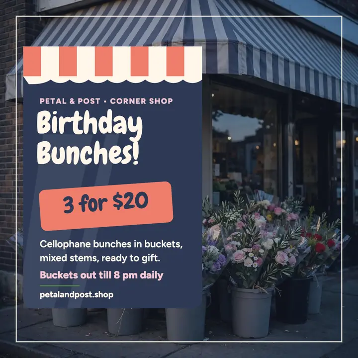 Petal and Post birthday bunches post template