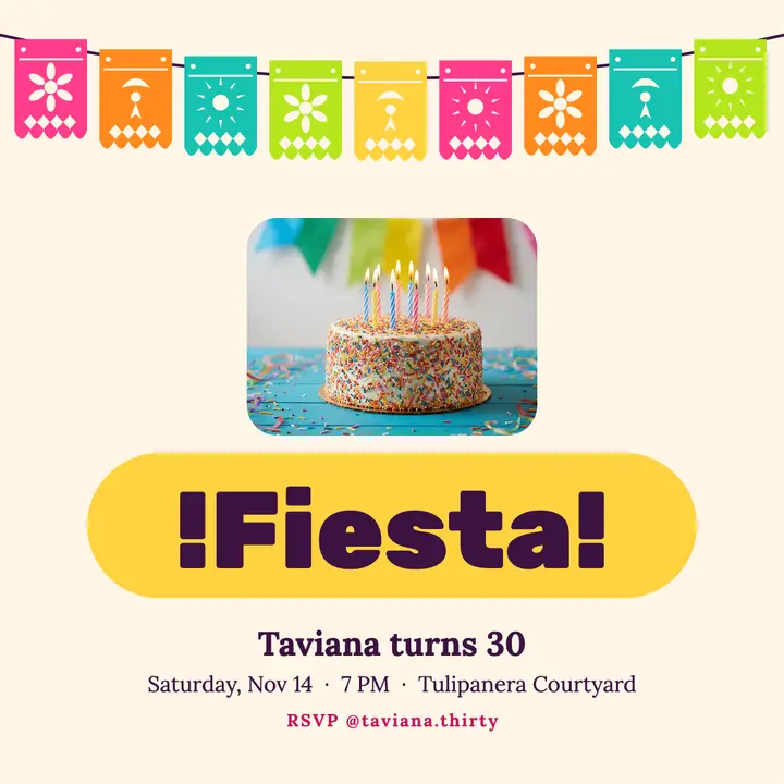 30th birthday fiesta invitation, papel picado template