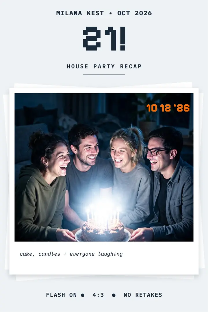 Milana's 21st birthday recap print template