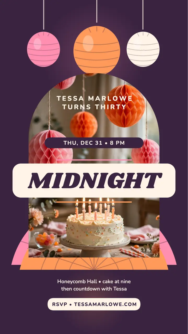 Tessa Marlowe New Year's Eve birthday story template
