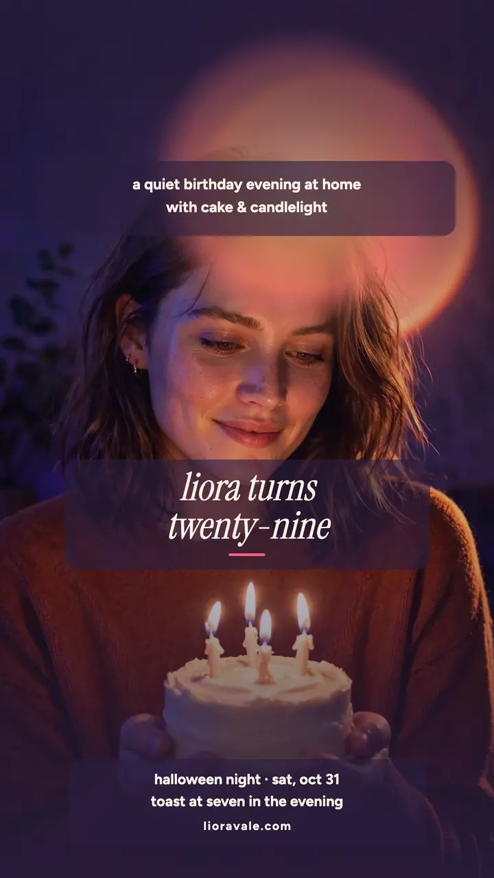 Liora Vale birthday lamp glow story template
