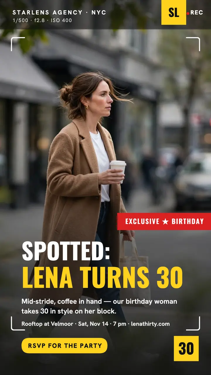 Spotted Lena turns 30 birthday story template
