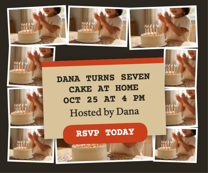 Dana turns seven photo joiner ad template