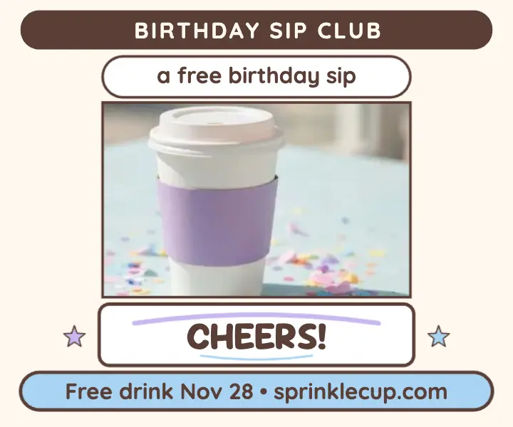 Sprinklecup birthday sip club ad template