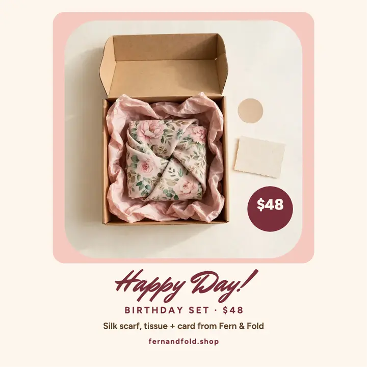 Fern and Fold birthday unboxing post template