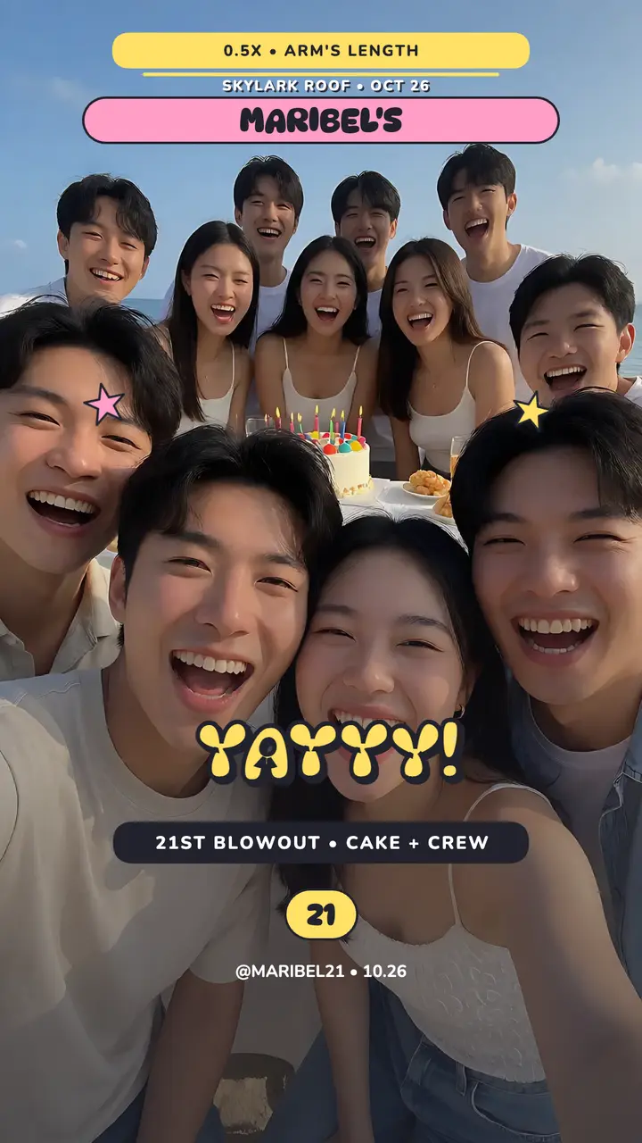 Maribel's 21st rooftop selfie story template