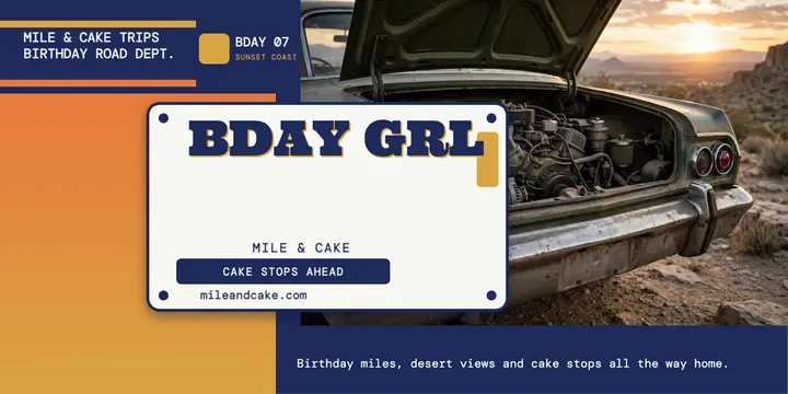 Mile and Cake birthday plate post: birthday road trip post template