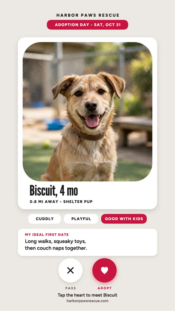 Biscuit shelter pup profile story template