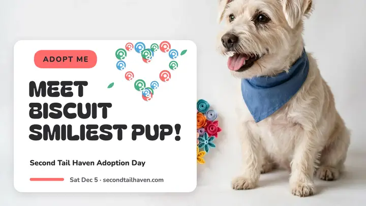 Biscuit smiley pup adoption day thumbnail template