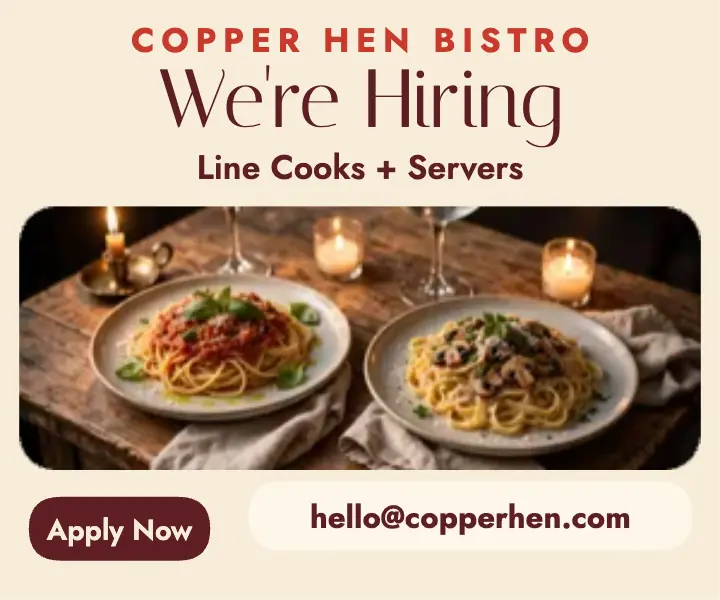 Copper Hen bistro hiring ad template