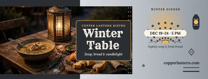 Copper Lantern winter table cover template