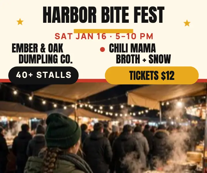 Harbor Bite Fest winter lineup ad template