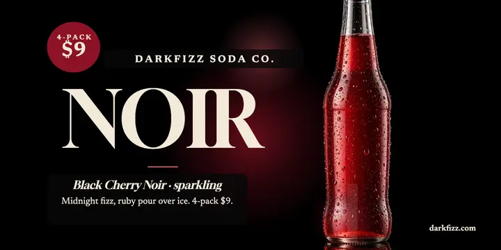 Darkfizz Black Cherry Noir soda post template