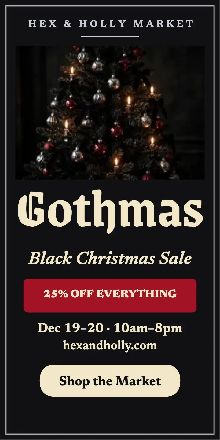 Hex and Holly black Christmas market ad template