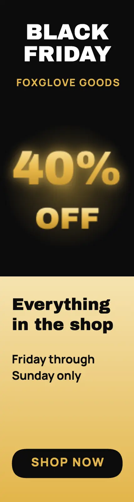 Black Friday 40% off skyscraper template