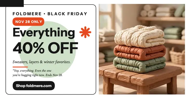 Foldmere Black Friday asterisk sale: black friday sale post template
