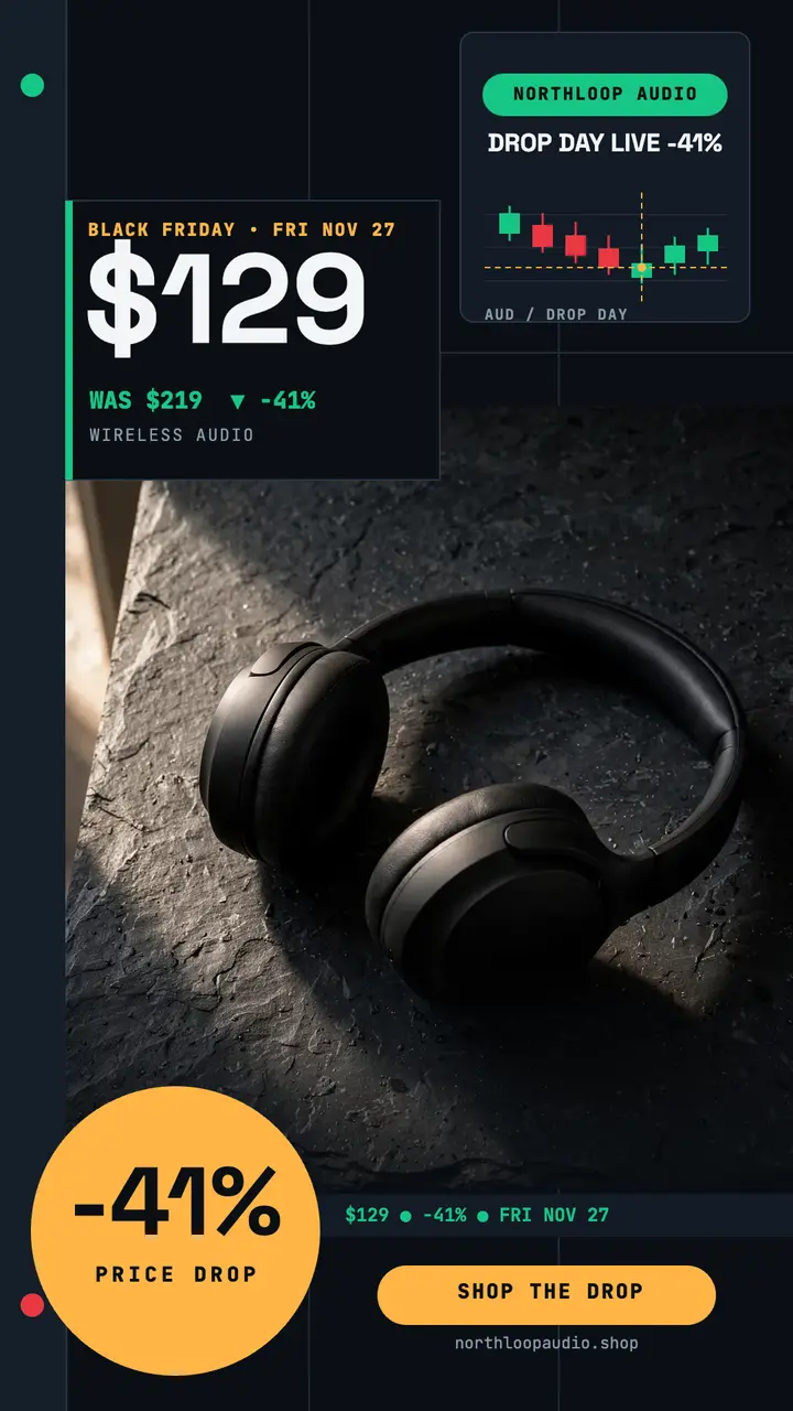Northloop Audio Black Friday drop story template