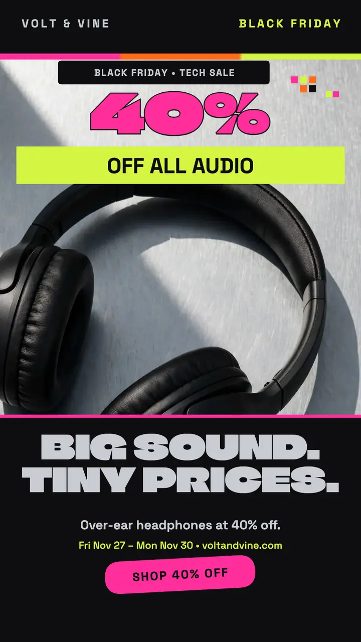 Volt and Vine Black Friday audio story template