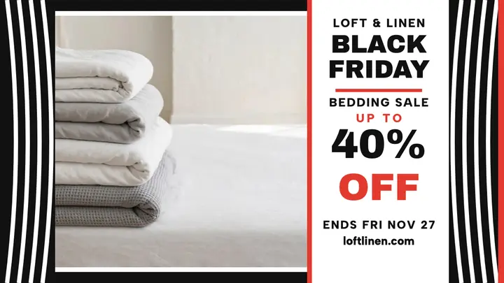 Loft and Linen Black Friday bedding thumbnail template