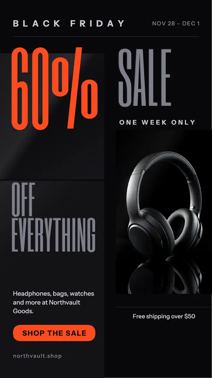 Northvault Black Friday blackout story template