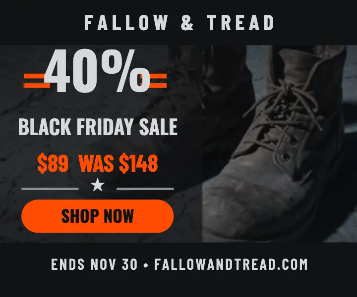Fallow and Tread Black Friday boot sale ad template
