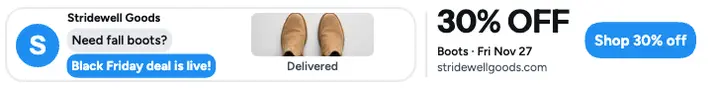 Stridewell Goods Black Friday boots thread ad: black friday sale ad template
