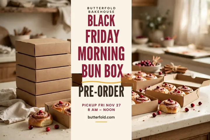 Butterfold Black Friday bun box postcard template