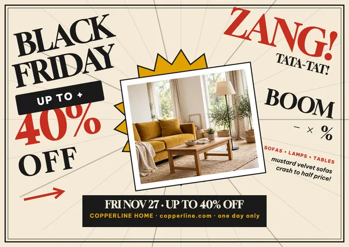 Copperline Black Friday burst certificate: black friday sale certificate template