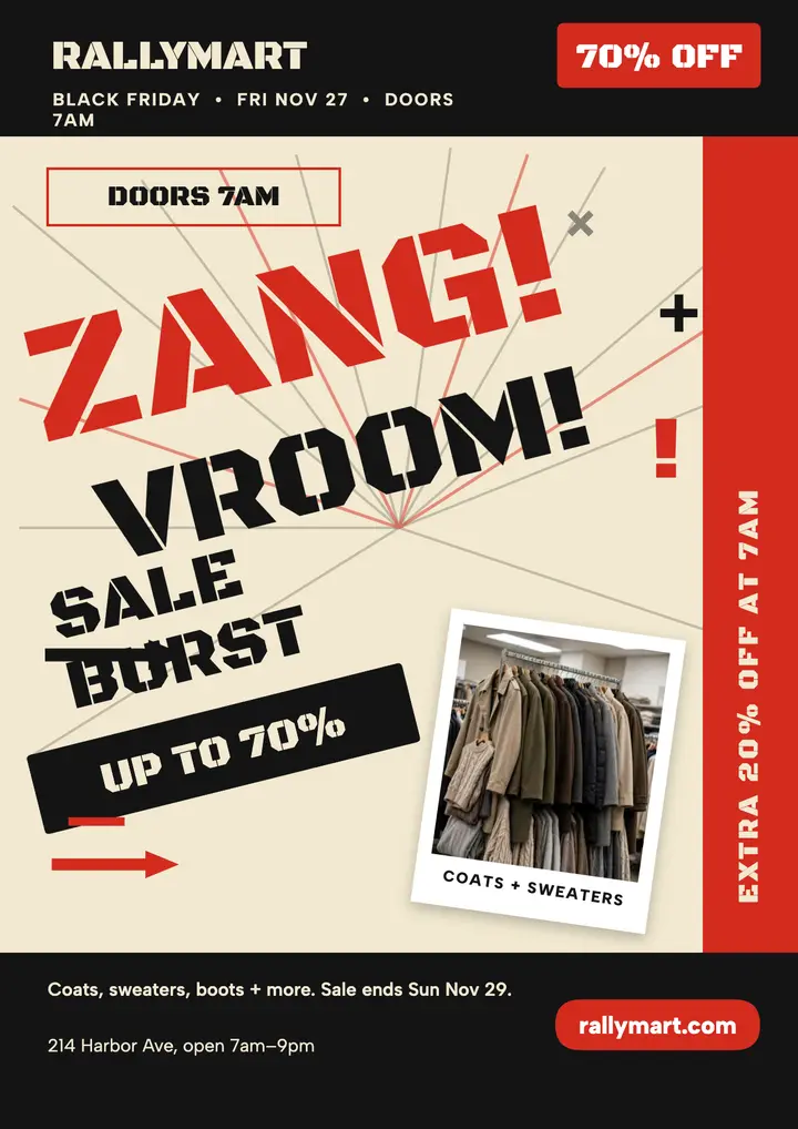 Rallymart Black Friday burst sale flyer template