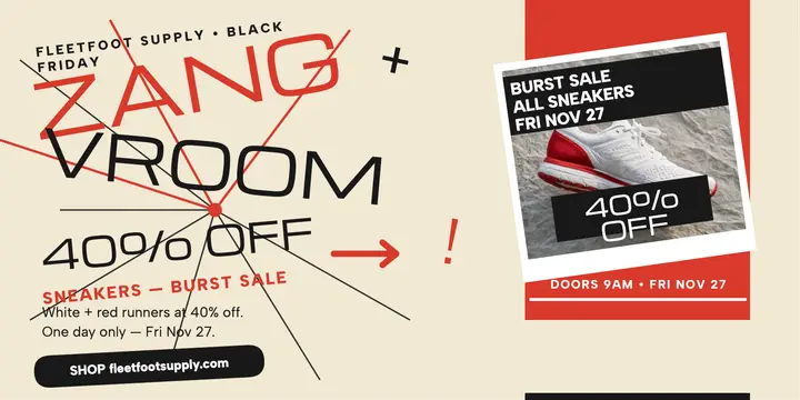 Fleetfoot burst sneaker sale post template