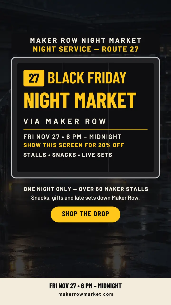 Maker Row Black Friday bus blind story template