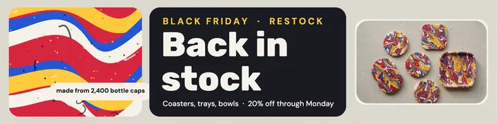 Capwork Goods Black Friday restock banner: black friday etsy shop banner template