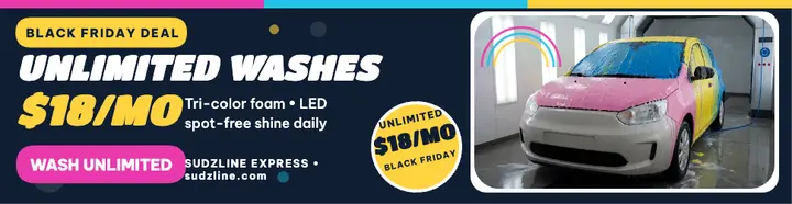 Sudzline Express Black Friday billboard: car wash billboard ad template