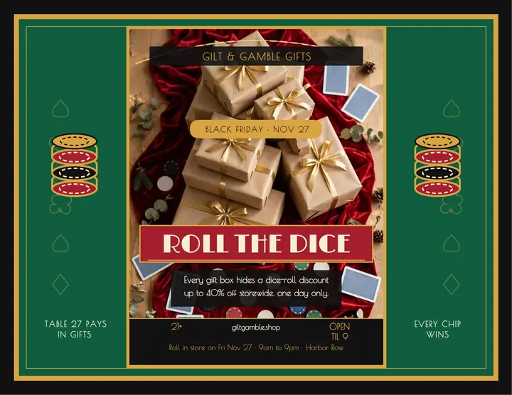 Gilt and Gamble Black Friday casino flyer template