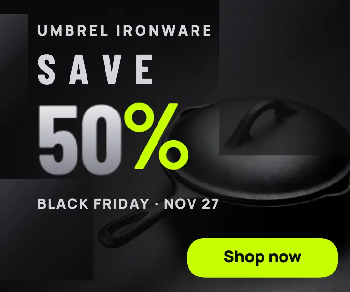 Umbrel Ironware Black Friday skillet ad template