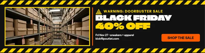 Kickflip Outlet Black Friday caution billboard template